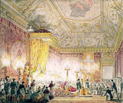 Die Ruhestätte von Ludwig XVIII (1755-1824) in den Tuilerien von Jean Baptiste Isabey